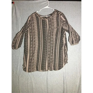 Womens Premise Studio Blouse Size 2X Aztec Pink Black Formal Business Cadual